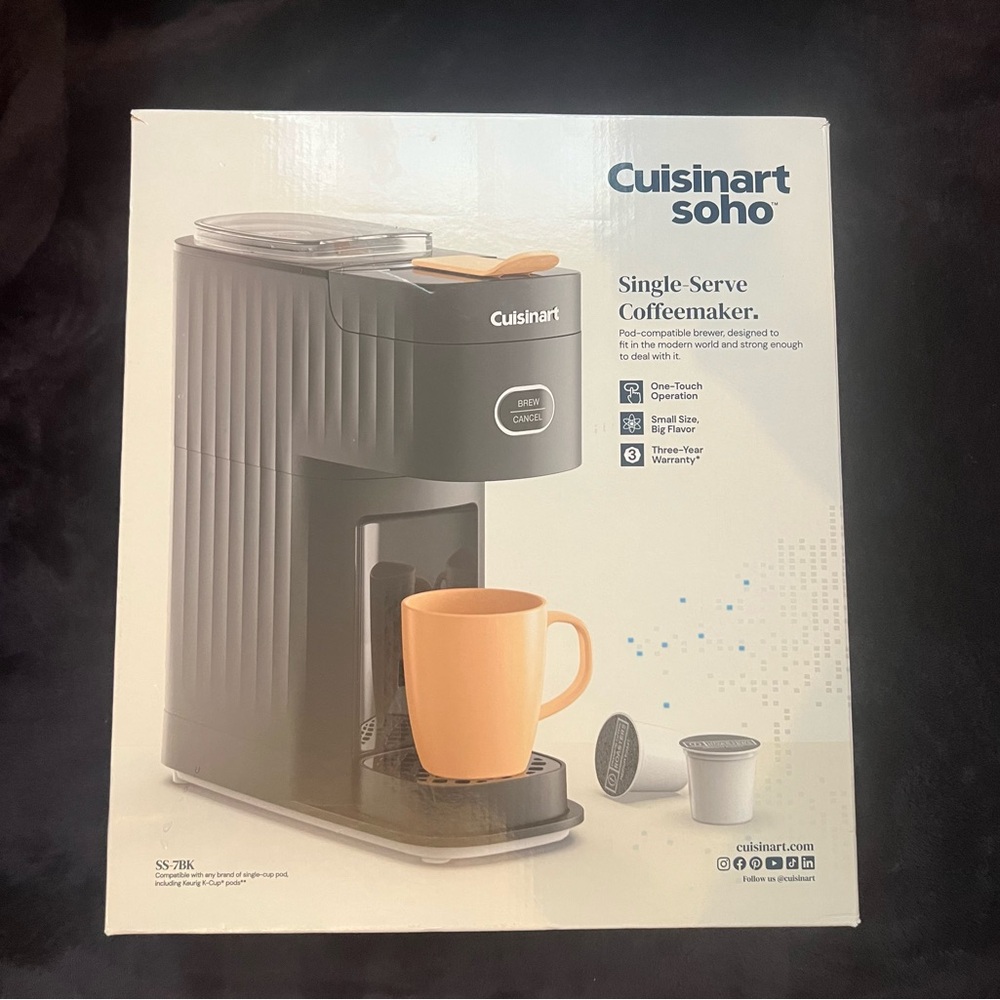 Cuisinart Soho Single-Serve Coffeemaker - Black and Orange (EMPTY BOX STORAGE)